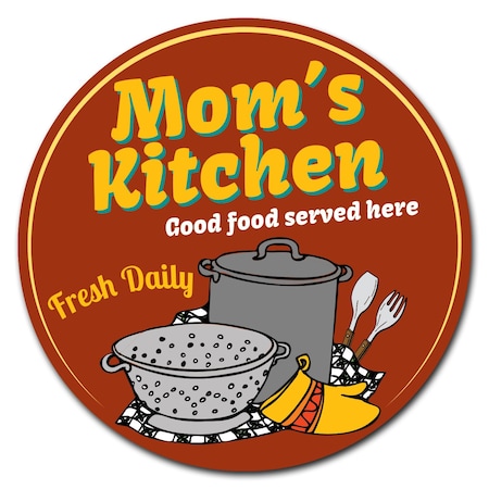 Moms Kitchen Circle Vinyl Laminated Decal